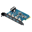 Orico 4 Ports USB 3.0 PCI-E Express Card (PVU3-4P-BK)