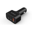 Orico 3 Ports USB (QC2.0X1, 2.4AX1, 1AX1) Car Charger Adapter Black (UCH-2U1Q)