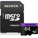 ADATA 64GB Premier microSD UHS-I Class10 with SD Adapter (AUSDX64GUICL10-RA1)