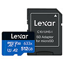 Lexar 512GB High-Performance 633x microSDXC Memory Card with Adapter (LSDMI512BB633A)