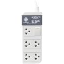 Anitech H605-GY 5 Socket 1 Switch Power Strip Grey