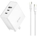 S-GEAR Adapter 3 Port 65W GaN Super with USB-C Cable 2 m White (AD002-65W SET)