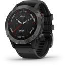 GARMIN Fenix 6 Sapphire Edition Multisport Fitness Smartwatch Carbon Gray DLC with Black Band