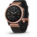 GARMIN Fenix 6S Sapphire Edition Multisport Fitness Smartwatch Rose Gold-tone with Black Nylon Band