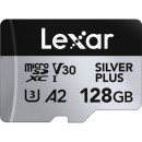 Lexar 128GB Professional Silver Plus MicroSDXC Memory Card (LMSSIPL128G)